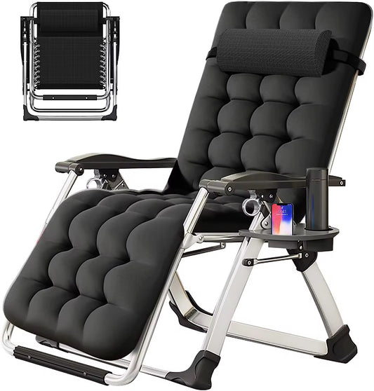 Chaise pliante allongée avec fourrure souple et confortable