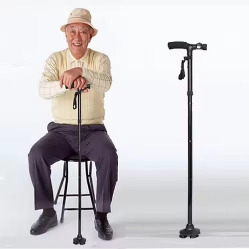 🦯 Canne de Marche Pliable Multifonction – Stabilité, Sécurité & Confort au Quotidien