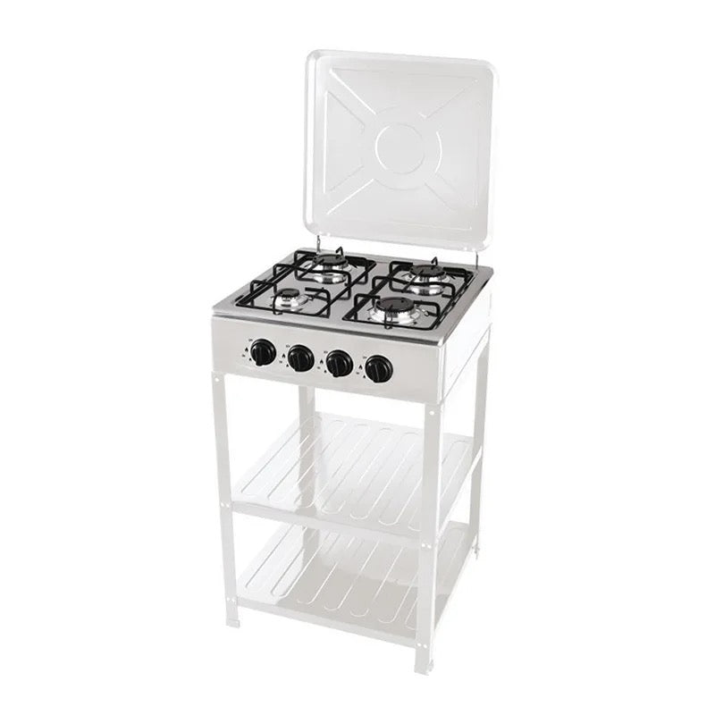 CUISINIÈRE A GAZ 4 FEUX AVEC ÉTAGÈRE DE RANGEMENT
