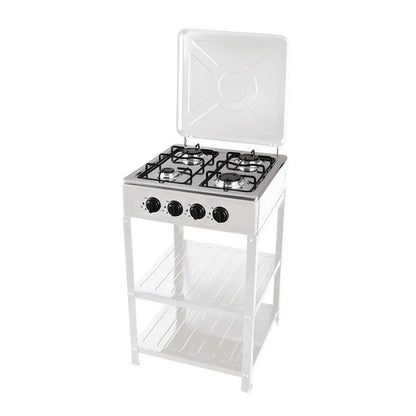 CUISINIÈRE A GAZ 4 FEUX AVEC ÉTAGÈRE DE RANGEMENT