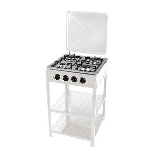 CUISINIÈRE A GAZ 4 FEUX AVEC ÉTAGÈRE DE RANGEMENT