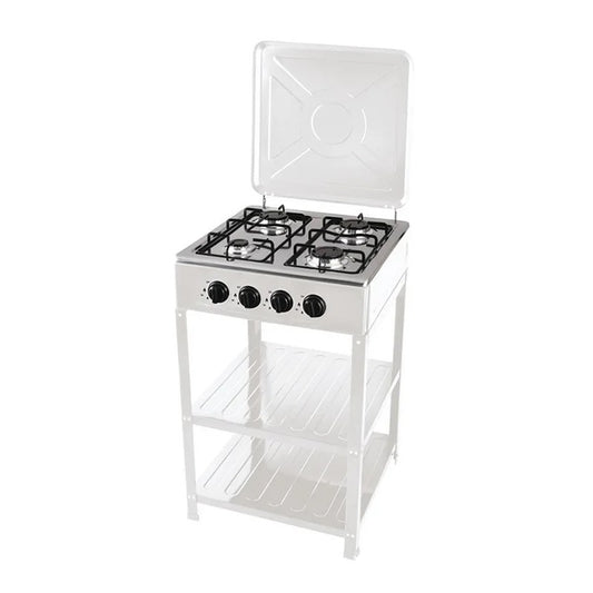 CUISINIÈRE A GAZ 4 FEUX AVEC ÉTAGÈRE DE RANGEMENT