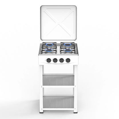 CUISINIÈRE A GAZ 4 FEUX AVEC ÉTAGÈRE DE RANGEMENT