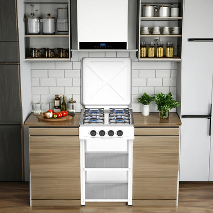 CUISINIÈRE A GAZ 4 FEUX AVEC ÉTAGÈRE DE RANGEMENT