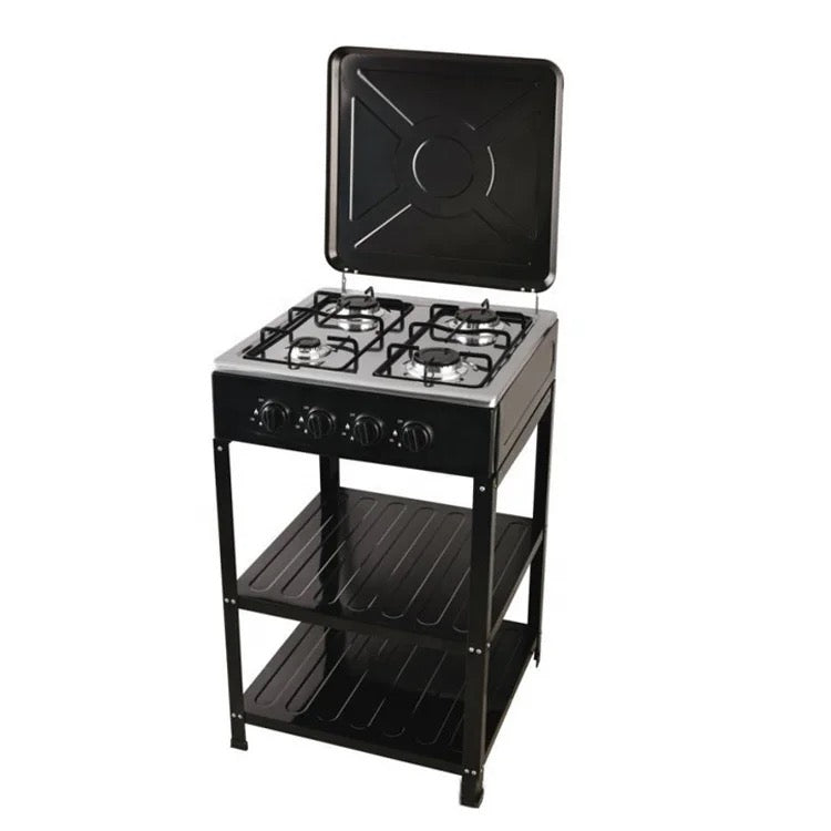 CUISINIÈRE A GAZ 4 FEUX AVEC ÉTAGÈRE DE RANGEMENT