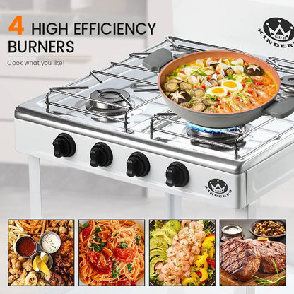 CUISINIÈRE A GAZ 4 FEUX AVEC ÉTAGÈRE DE RANGEMENT