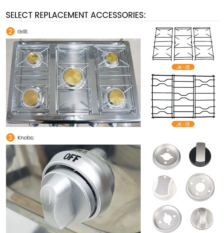 CUISINIÈRE A GAZ 4 FEUX AVEC ÉTAGÈRE DE RANGEMENT
