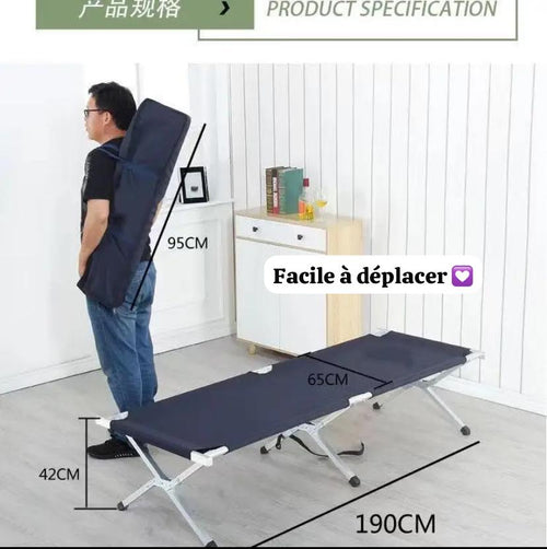Lit de camping pliable portable