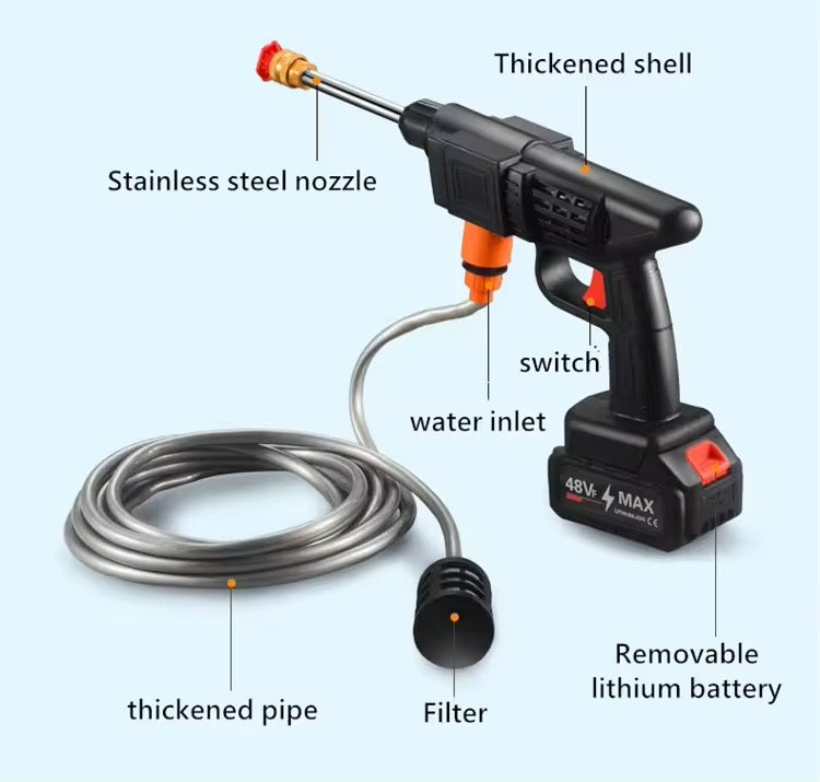 🚿 PISTOLET DE LAVAGE SANS FIL – 2 BATTERIES 🔥
